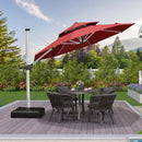 PURPLE LEAF Round Cantilever Patio Umbrella Heavy Duty Umbrella for Porch Garden Pool