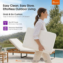 PURPLE LEAF Outdoor Chaise Lounge Patio Lounge Chair Recliner with Side Table and Cushion for Poolside Balcony Backyard