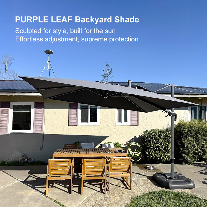 PURPLE LEAF Affordable Patio Umbrella Swivel Left-Right Tiliting Cantilever Umbrella