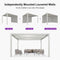 PURPLE LEAF Louvered Pergola white Outdoor Aluminum Pergola with Shutter Wall Adjustable Gazebo Rainproof for Patio Deck Garden