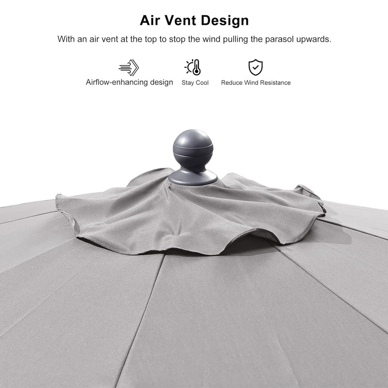 purple leaf patio umbrella Air Vent Design