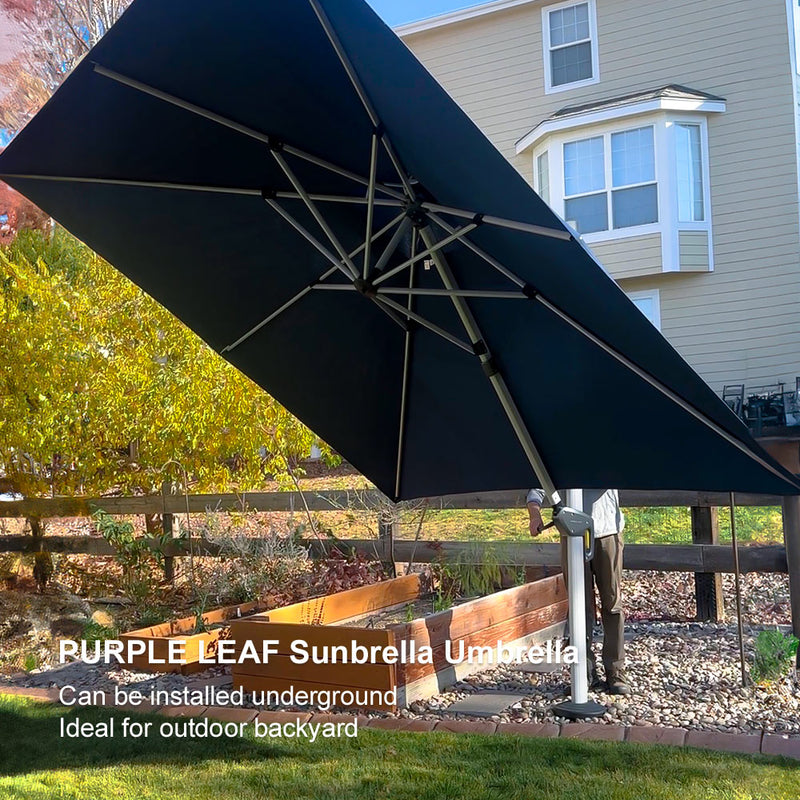 Clearance - PURPLE LEAF OPEN BOX Square Sunbrella Outdoor Umbrella