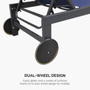 PURPLE LEAF Outdoor Chaise Lounge with Wheels Patio Lounge Chair Recliner