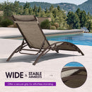 PURPLE LEAF Outdoor Chaise Lounge Chair  Patio Pool Lounger Bronze Aluminum Chairs with Side Table Adjustable Tanning Recliner for Outside Backyard Yard Deck Balcony Beach