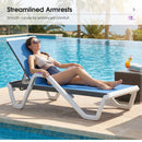 PURPLE LEAF Patio Chaise Lounge Plastic Pool Outdoor Lounge Chair with Aluminum Frame Stackable Patio Tanning Chairs for Poolside Sunbathing Beach Deck Yard