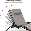 PURPLE LEAF Patio Chaise Lounge Set Outdoor Beach Pool Sunbathing Lawn Lounger Recliner Chair Outside Chairs with Side Table Included