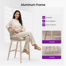 PURPLE LEAF Patio Bar Stools Counter Stools Outdoor Rattan Chairs with Back Modern Aluminum Woven Barstools for Garden Patio Kitchen Indoor