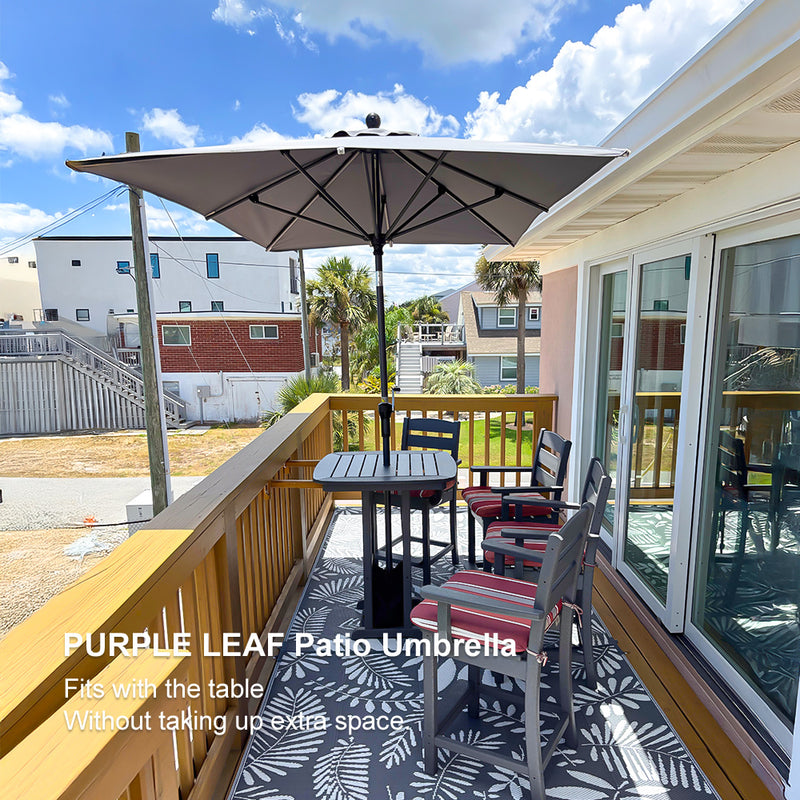 PURPLE LEAF Crank and Tilt Table Umbrella Outdoor Patio Market Umbrella with Visible Hand Crank System