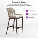 Clearance - PURPLE LEAF Patio Sunbrella Bar Stools Rattan Bar Aluminum Bar Stool Outdoor Barstools with Back and Cushion for Garden Kitchen Island
