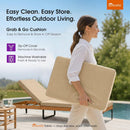 PURPLE LEAF Outdoor Chaise Lounge Patio Lounge Chair Recliner with Side Table and Cushion for Poolside Balcony Backyard