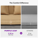 PURPLE LEAF Porch Swing with Adjustable Tilt Canopy Patio Swing with Stand and Meatl Steel Frame All-Weather Outdoor Swing Chair Seat Space-Saving for Backyard Garden Deck