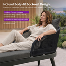 PURPLE LEAF Outdoor Chaise Lounge Thick Cushion, Aluminum Frame Patio Lounge Chair with Pillow & Lumbar Support, Wicker Armrests Sun Lounger for Poolside, Backyard, All-Weather Use