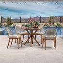 PURPLE LEAF Round & Rectangle Outdoor Dining Table HPL Aluminum Tabletop Modern Dining Table for Deck Kitchen