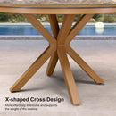 PURPLE LEAF Round & Rectangle Outdoor Dining Table HPL Aluminum Tabletop Modern Dining Table for Deck Kitchen