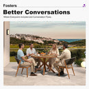 PURPLE LEAF Round Patio Dining Set with Aluminum Frame and Wicker Rattan Dining Chair with Comfortable Cushions for Deck Porch Kitchen Outdoor