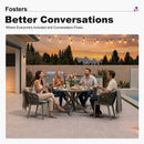 PURPLE LEAF Round Patio Dining Set with Aluminum Frame and Wicker Rattan Dining Chair with Comfortable Cushions for Deck Porch Kitchen Outdoor