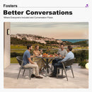 PURPLE LEAF Round Patio Dining Set with Aluminum Frame and Wicker Rattan Dining Chair with Comfortable Cushions for Deck Porch Kitchen Outdoor