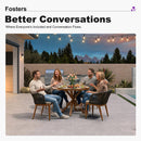 PURPLE LEAF Round Patio Dining Set with Aluminum Frame and Wicker Rattan Dining Chair with Comfortable Cushions for Deck Porch Kitchen Outdoor