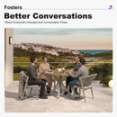 PURPLE LEAF Round Patio Dining Set with Aluminum Frame and Wicker Rattan Dining Chair with Comfortable Cushions for Deck Porch Kitchen Outdoor