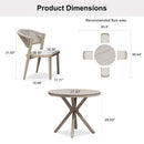 PURPLE LEAF Round Patio Dining Set with Aluminum Frame and Wicker Rattan Dining Chair with Comfortable Cushions for Deck Porch Kitchen Outdoor