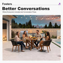 PURPLE LEAF Round Patio Dining Set with Aluminum Frame and Wicker Rattan Dining Chair with Comfortable Cushions for Deck Porch Kitchen Outdoor