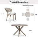 PURPLE LEAF Round Patio Dining Set with Aluminum Frame and Wicker Rattan Dining Chair with Comfortable Cushions for Deck Porch Kitchen Outdoor