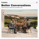PURPLE LEAF Round Patio Dining Set with Aluminum Frame and Wicker Rattan Dining Chair with Comfortable Cushions for Deck Porch Kitchen Outdoor