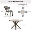PURPLE LEAF Round Patio Dining Set with Aluminum Frame and Wicker Rattan Dining Chair with Comfortable Cushions for Deck Porch Kitchen Outdoor
