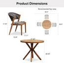 PURPLE LEAF Round Patio Dining Set with Aluminum Frame and Wicker Rattan Dining Chair with Comfortable Cushions for Deck Porch Kitchen Outdoor