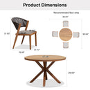 PURPLE LEAF Round Patio Dining Set with Aluminum Frame and Wicker Rattan Dining Chair with Comfortable Cushions for Deck Porch Kitchen Outdoor