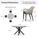 PURPLE LEAF Round Outdoor Dining Set Patio Aluminum Dining Set Round Table and Wicker Chairs with Sunbrella Cushions for Kitchen Deck