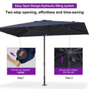 PURPLE LEAF Luxury Market Umbrella 1.9"/2.4"/3.1" Pole Commercial Hydraulic Semi-Automatic Umbrella