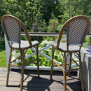 OPEN BOX I PURPLE LEAF French Counter Height Bar Height Stool Set of 2, Patio Bar Chairs with Back Rattan, French Bistro Set