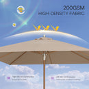 PURPLE LEAF Premium Teak‑Finish Aluminum Frame Outdoor Patio Market Umbrella with Rope Pulley Lift