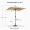 PURPLE LEAF Crank and Tilt Table Umbrella Outdoor Patio Market Umbrella with Visible Hand Crank System