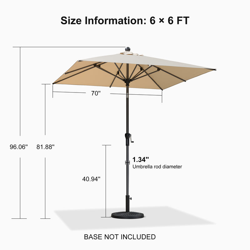 PURPLE LEAF Crank and Tilt Table Umbrella Outdoor Patio Market Umbrella with Visible Hand Crank System