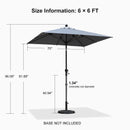 PURPLE LEAF Crank and Tilt Table Umbrella Outdoor Patio Market Umbrella with Visible Hand Crank System