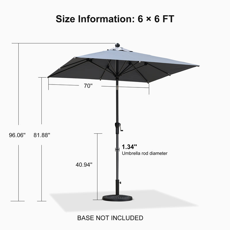 PURPLE LEAF Crank and Tilt Table Umbrella Outdoor Patio Market Umbrella with Visible Hand Crank System
