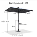 PURPLE LEAF Crank and Tilt Table Umbrella Outdoor Patio Market Umbrella with Visible Hand Crank System