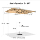 PURPLE LEAF Crank and Tilt Table Umbrella Outdoor Patio Market Umbrella with Visible Hand Crank System
