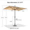 PURPLE LEAF Crank and Tilt Table Umbrella Outdoor Patio Market Umbrella with Visible Hand Crank System