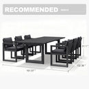 PURPLE LEAF Caesar Outdoor Dining Set Aluminum Luxury Patio Furniture Table and Chairs Set with Olifen Removable Thick Cushion and Pillow Patio Dining Sets for Garden Deck