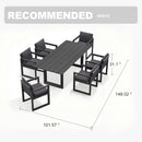 PURPLE LEAF Caesar Outdoor Dining Set Aluminum Luxury Patio Furniture Table and Chairs Set with Olifen Removable Thick Cushion and Pillow Patio Dining Sets for Garden Deck