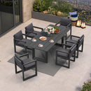 PURPLE LEAF Caesar Outdoor Dining Set Aluminum Luxury Patio Furniture Table and Chairs Set with Olifen Removable Thick Cushion and Pillow Patio Dining Sets for Garden Deck