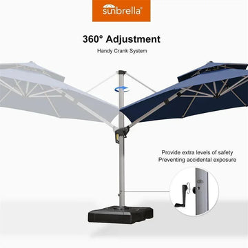 11ft Round Sunbrella Cantilever Umbrella 11ft Round Sunbrella Cantilever Umbrella