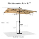 PURPLE LEAF Crank and Tilt Table Umbrella Outdoor Patio Market Umbrella with Visible Hand Crank System