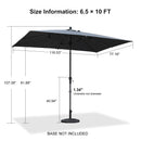 PURPLE LEAF Crank and Tilt Table Umbrella Outdoor Patio Market Umbrella with Visible Hand Crank System