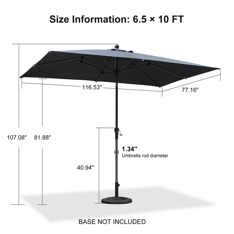 PURPLE LEAF Crank and Tilt Table Umbrella Outdoor Patio Market Umbrella with Visible Hand Crank System