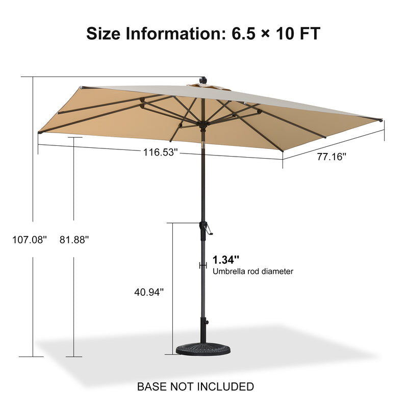 PURPLE LEAF Crank and Tilt Table Umbrella Outdoor Patio Market Umbrella with Visible Hand Crank System