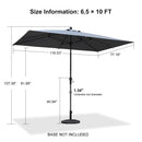 PURPLE LEAF Crank and Tilt Table Umbrella Outdoor Patio Market Umbrella with Visible Hand Crank System